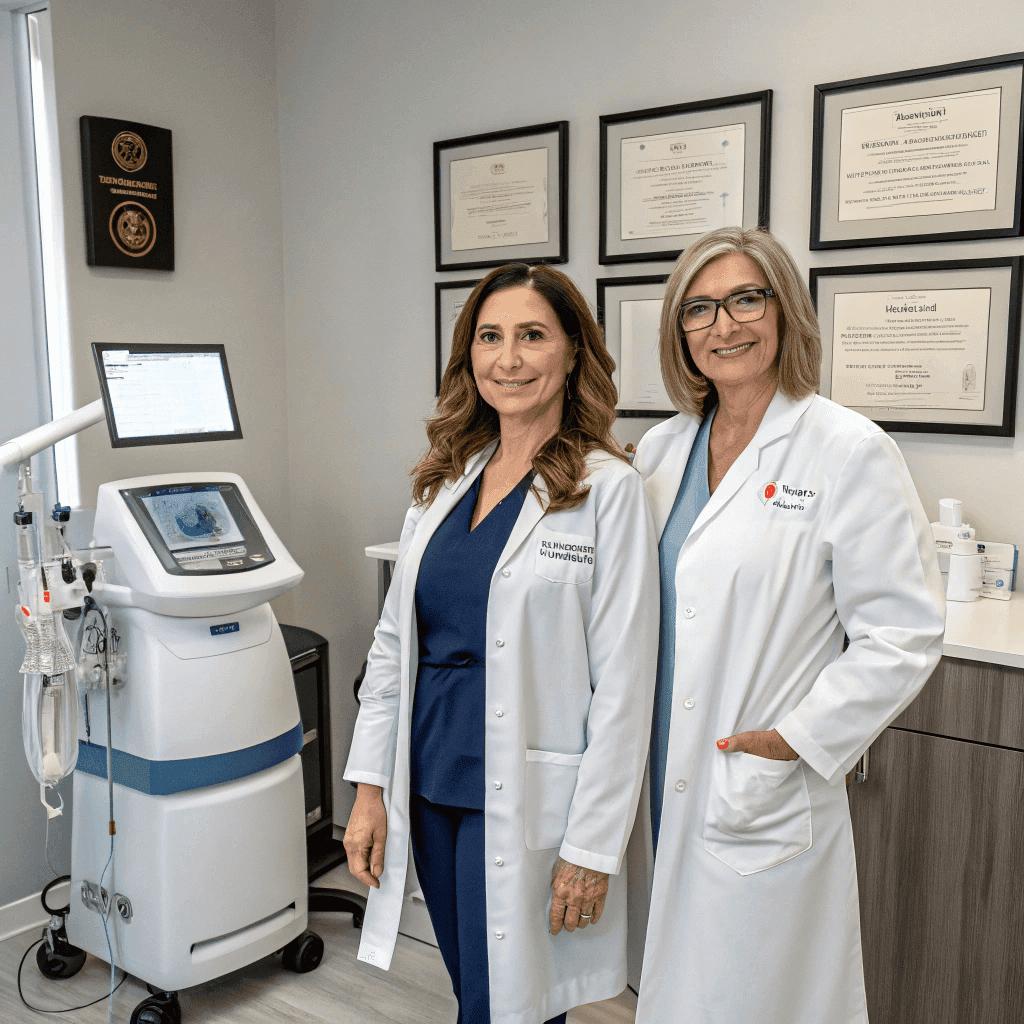 Medical expertise specialists in professional clinical setting